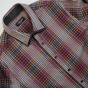 Lief Horsens Sz M Vibrant Plaid Casual Button Down Shirt
